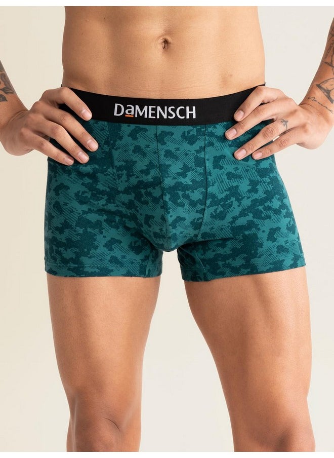 DaMENSCH - DAMENSCH Men's Regular Fit Printed Cotton Trunks | Combed Cotton, Stretchy Fabric Underwear for Men, Trunks for Men, Boxer Briefs for Men,Mens Underwear-Forest Biome,Tulipwood,Colonial Blue-XL - Image 1