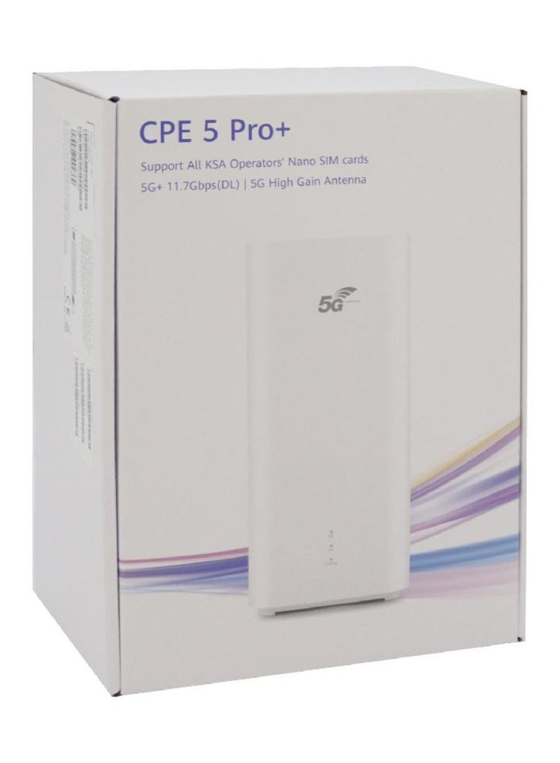 5G Router Pro 5 Plus, The Latest Router That Supports All  Companies, CPE 5 PRO+ H165-383 Supports WIFI 7 - Two Years Warranty | White - view 2