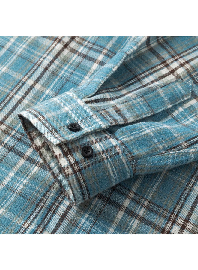 Hipanda Men's Long Sleeve Spring Loose Casual Shirt Trendy Plaid Jacket Men's Deep Blue 3XL - Image 5