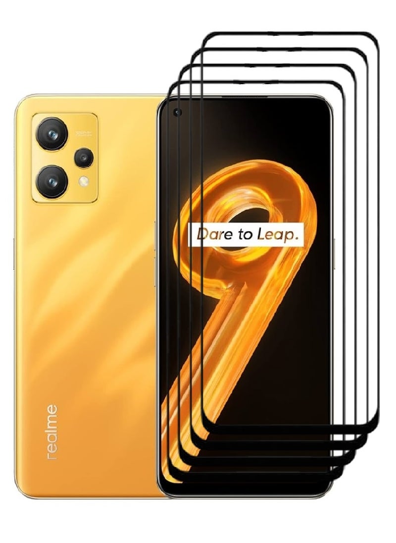 AINA 4 Pieces Tempered Glass Screen Protector 5D Designed For Realme 9 Full Glue Edge to Edge Full Screen Coverage And Bubble Free - Image 1