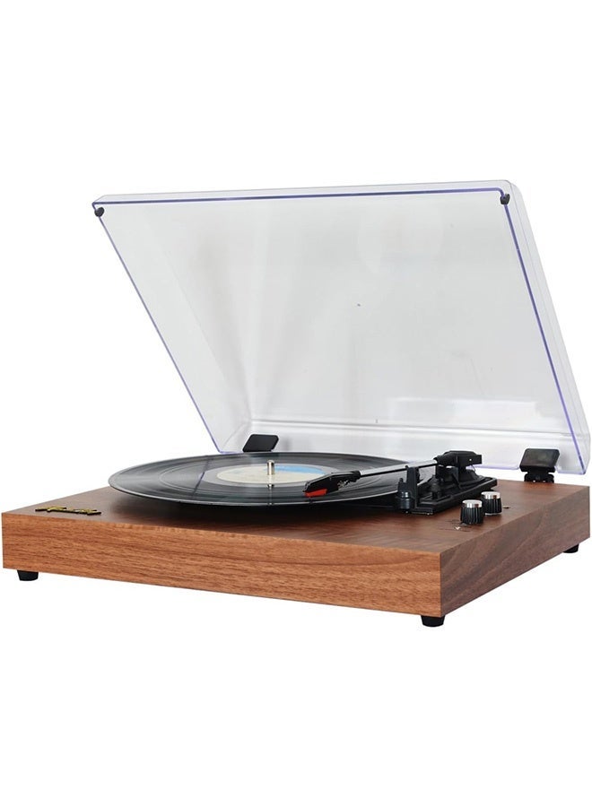 Vinyl Record Player Retro Turntable Wooden Tabletop Vintage Gramophone Compatible with 7/10/12-inch Vinyl Records 33/45/78 RPM Speeds BT5.3 Speaker RCA Output with Acrylic Dust Cover - Image 3