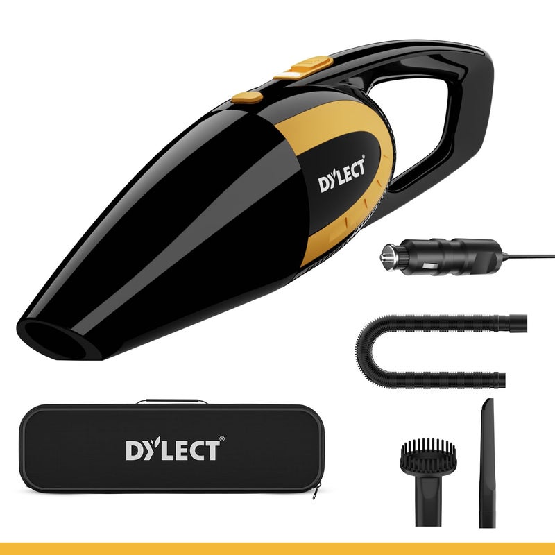 Dylect Car Vacuum Cleaner: 120W&5500Pa Strong Suction,Washable Hepa Steel Filter,Copper Motor with Aluminium Fan,Compact&Lightweight for Dry Use,Sleek Mirror Body,14.7Ft Long Cable,0.5 Liter - Image 1