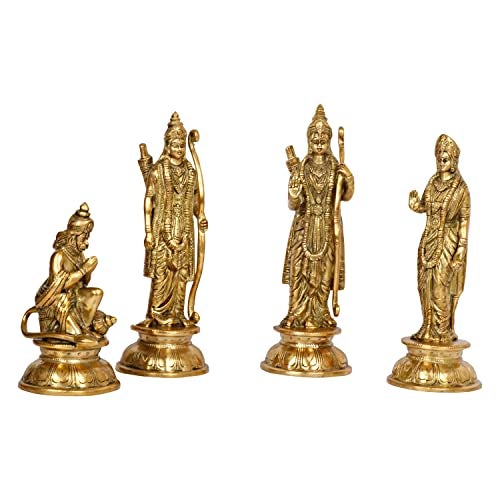 ARTVARKO Brass Ram Darbar Murti Lord Rama Laxman and Sita Religious God Statue Spiritual Home Decor Pooja Temple Shrine Home Décor 9 Inches - Image 4