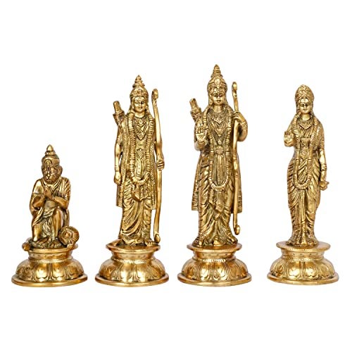 ARTVARKO Brass Ram Darbar Murti Lord Rama Laxman and Sita Religious God Statue Spiritual Home Decor Pooja Temple Shrine Home Décor 9 Inches - Image 5