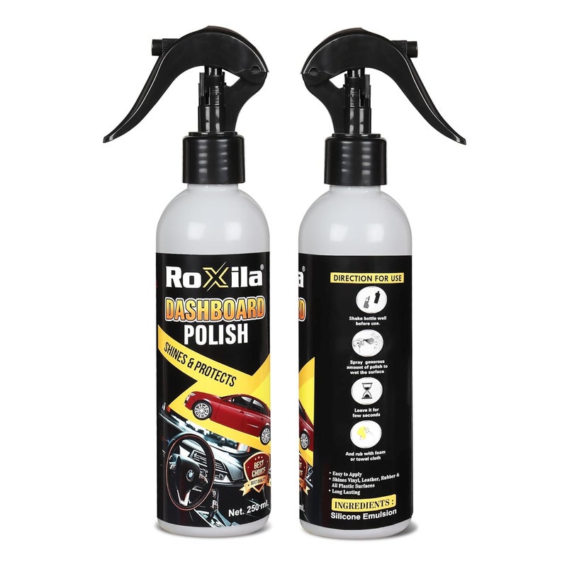 Roxila Dashboard Polish | (250 ML) | Car Interior polish Spray All-in-One Shine | Polish Spray for Plastic, Leather, Vinyl & Rubber, and Other Plastic Parts | Restores High Shine Protect UV Rays - Image 2