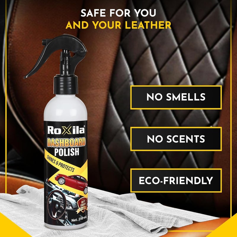 Roxila Dashboard Polish | (250 ML) | Car Interior polish Spray All-in-One Shine | Polish Spray for Plastic, Leather, Vinyl & Rubber, and Other Plastic Parts | Restores High Shine Protect UV Rays - Image 3