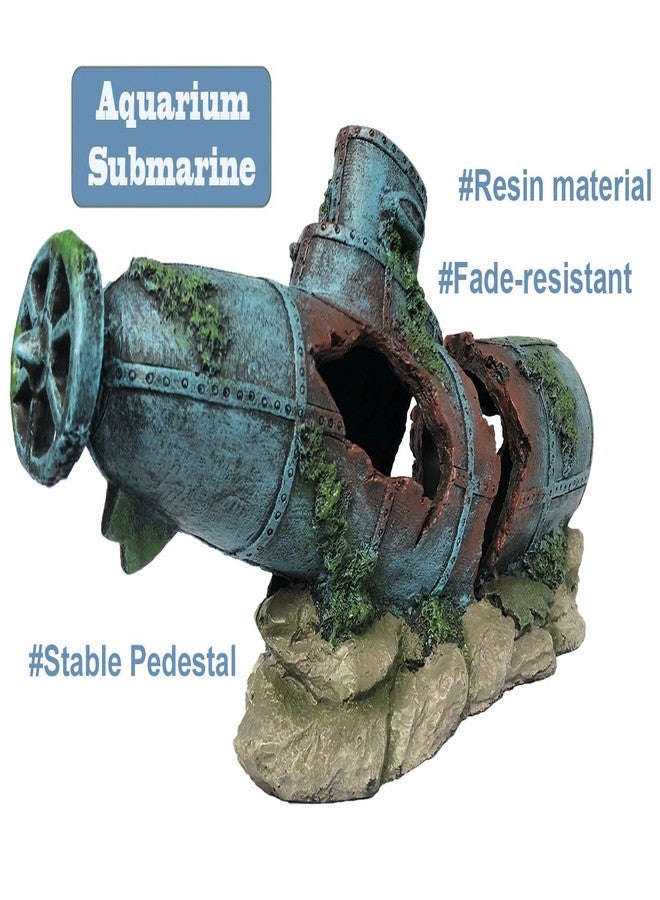 SLOCME Aquarium Submarine Ornaments Shipwreck Decorations - Resin Material Sunken Ship Decorations Eco-Friendly for Aquarium Environments Accessories - Image 5
