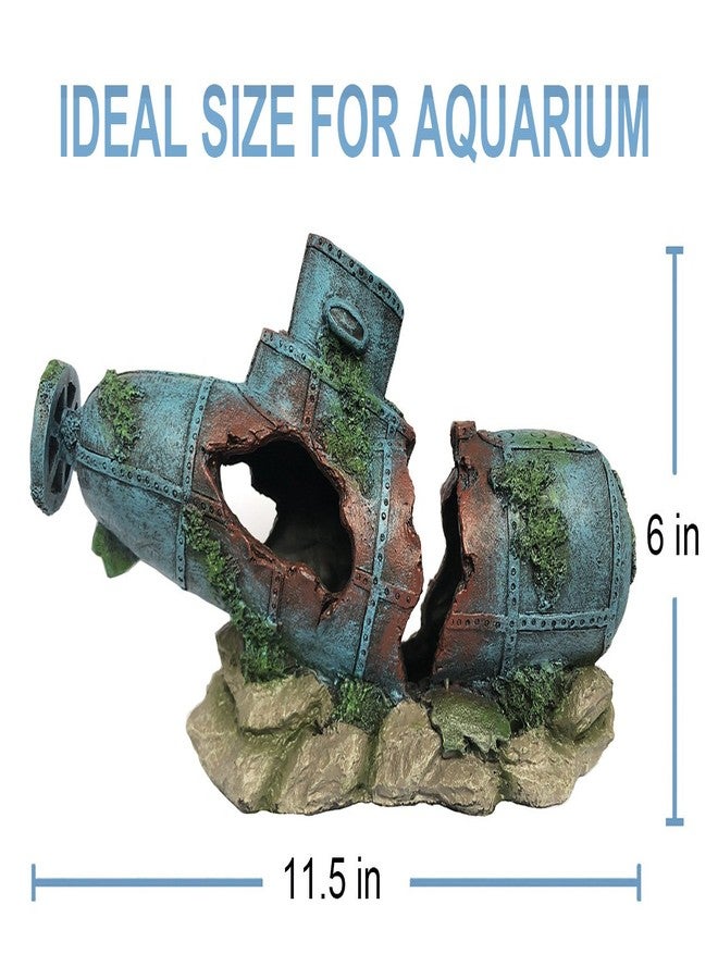 SLOCME Aquarium Submarine Ornaments Shipwreck Decorations - Resin Material Sunken Ship Decorations Eco-Friendly for Aquarium Environments Accessories - Image 3