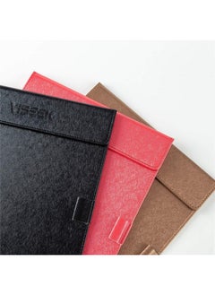 YISEEK Clipboards With Strong Magnets Clip Pearlescent Colors Pu Clip Board With Pen Holder Loop，Portable And Smooth Office Business Clipboard Writing Pad A4 File Organizer Clip Folderblack  - Image 3