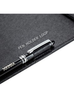 YISEEK Clipboards With Strong Magnets Clip Pearlescent Colors Pu Clip Board With Pen Holder Loop，Portable And Smooth Office Business Clipboard Writing Pad A4 File Organizer Clip Folderblack  - Image 4