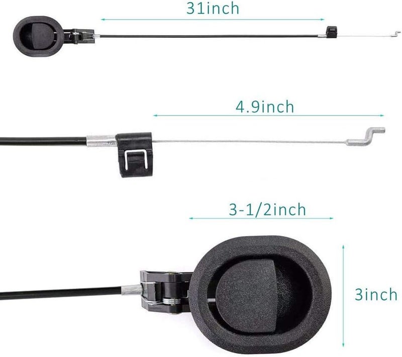 ttmagic 2Pcs Universal Couch Recliner Release Pull Handle 3" by 3.5" Replacement Parts with Cable, Fits Ashley Lazy Boy and Most Recliner Sofa Brands, Exposed Cable Length 4.9" - Image 2