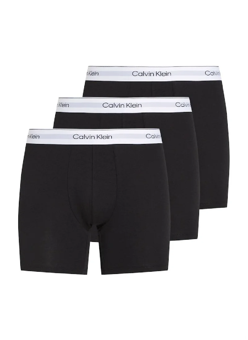 CALVIN KLEIN Men's 3 Pack Boxer Briefs - Modern Cotton - Cotton, Black