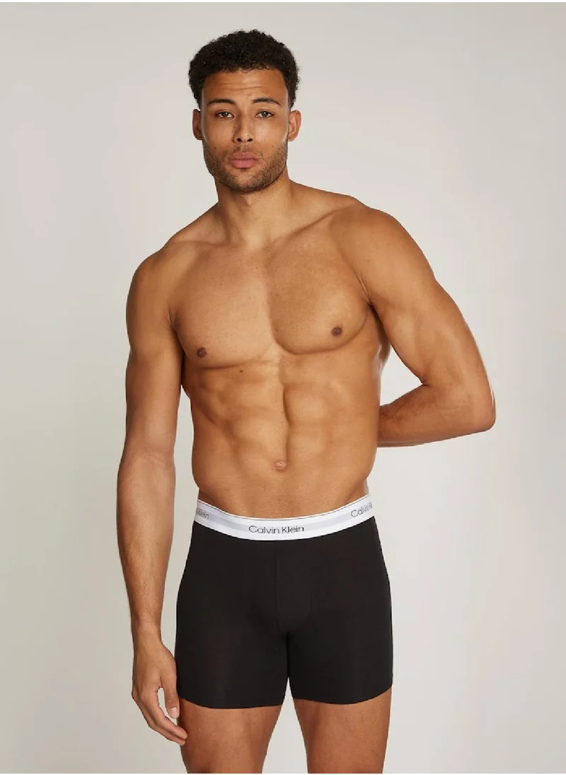 CALVIN KLEIN Men's 3 Pack Boxer Briefs - Modern Cotton - Cotton, Black