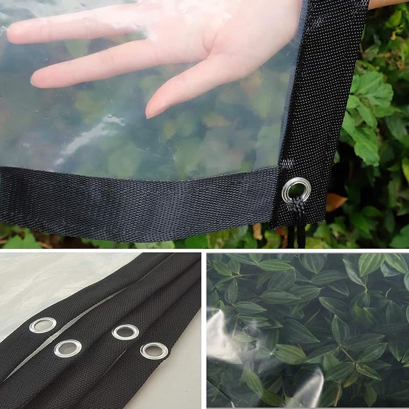 Clear Waterproof Tarp Curtain 7x10 Feet With Grommets For Outdoor Patio Gazebo - Image 3