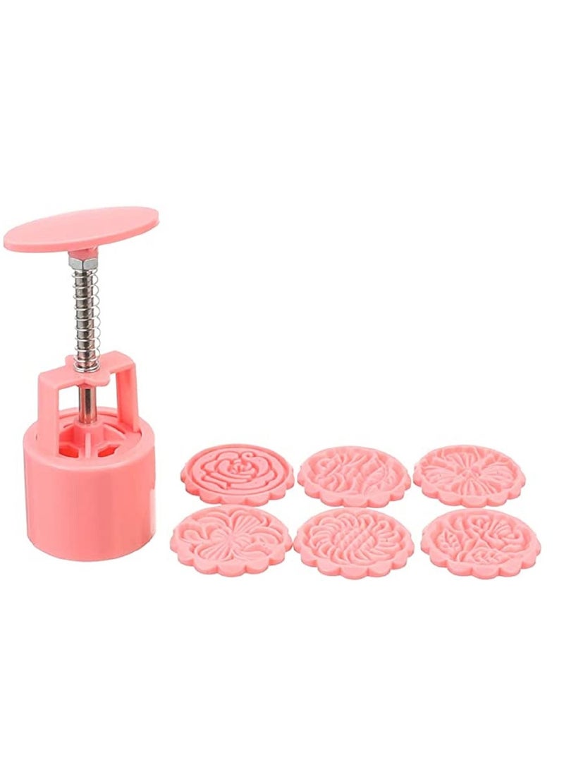 Biscuit and cake forming machine with 6 round shapes multi colours - Image 1