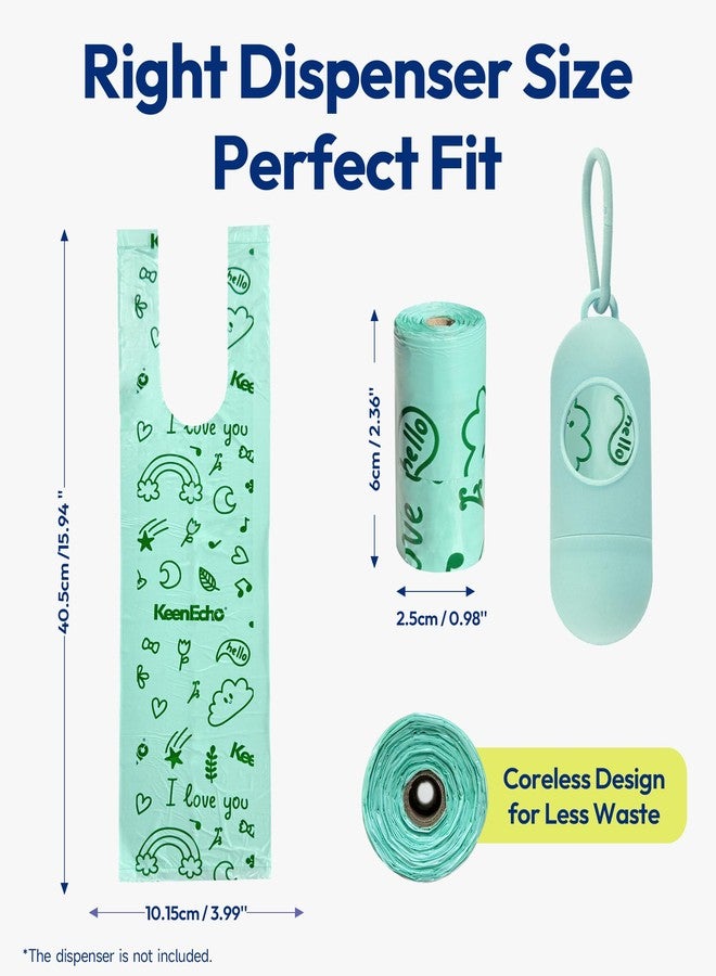 KeenEcho Disposable Diaper Bags with Handles 120 Count (8 Rolls), Unscented Leak-Proof Diaper Trash Bags & Sacks or Pet Waste Bag, Ocean Recycled Plastic, Green - Image 3