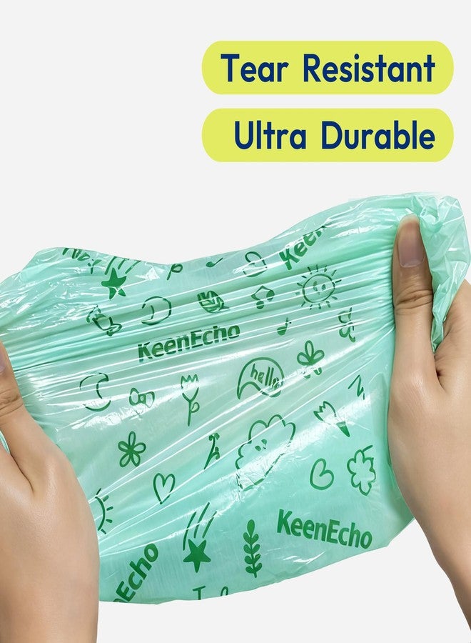 KeenEcho Disposable Diaper Bags with Handles 120 Count (8 Rolls), Unscented Leak-Proof Diaper Trash Bags & Sacks or Pet Waste Bag, Ocean Recycled Plastic, Green - Image 4