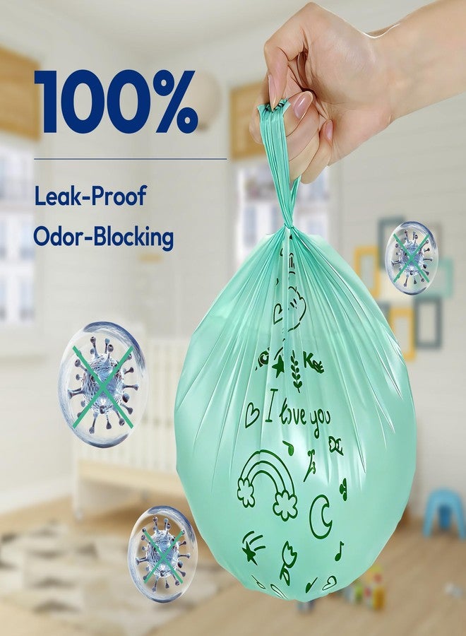 KeenEcho Disposable Diaper Bags with Handles 120 Count (8 Rolls), Unscented Leak-Proof Diaper Trash Bags & Sacks or Pet Waste Bag, Ocean Recycled Plastic, Green - Image 5