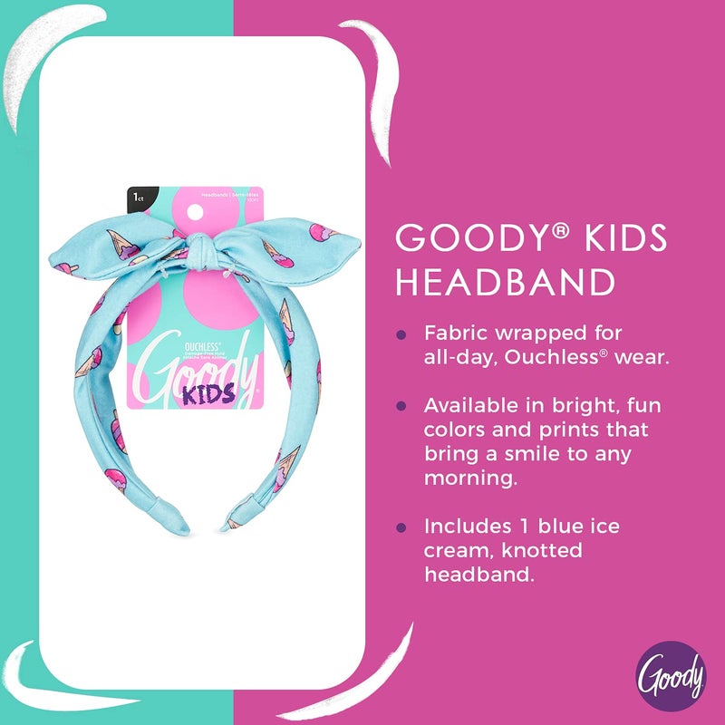 GOODY Kids Headband - Ice Cream Print - Comfort Fit for All Day Wear - Secures All Hair Types - Image 2