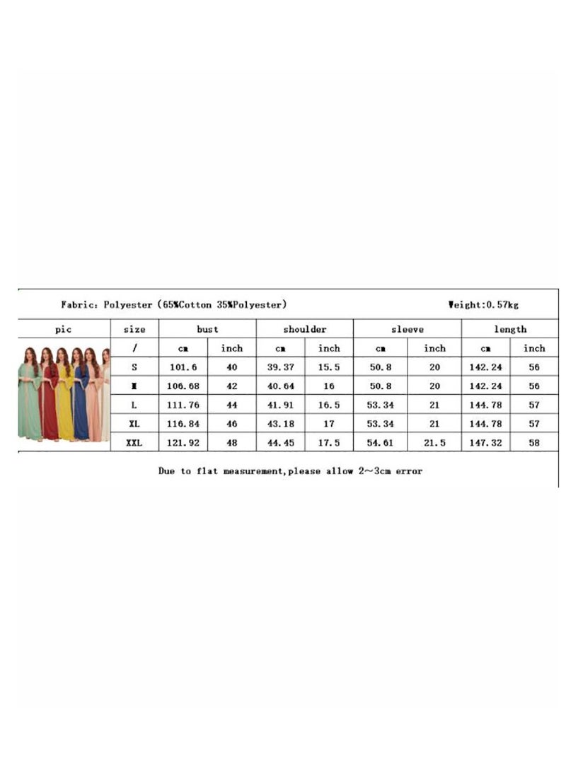 Women's Luxury V-neck Robe Dress Modern Fashion Abaya Middle East Arab Banquet Wedding Party Dress Women's Holiday Clothing Pink  - Image 5