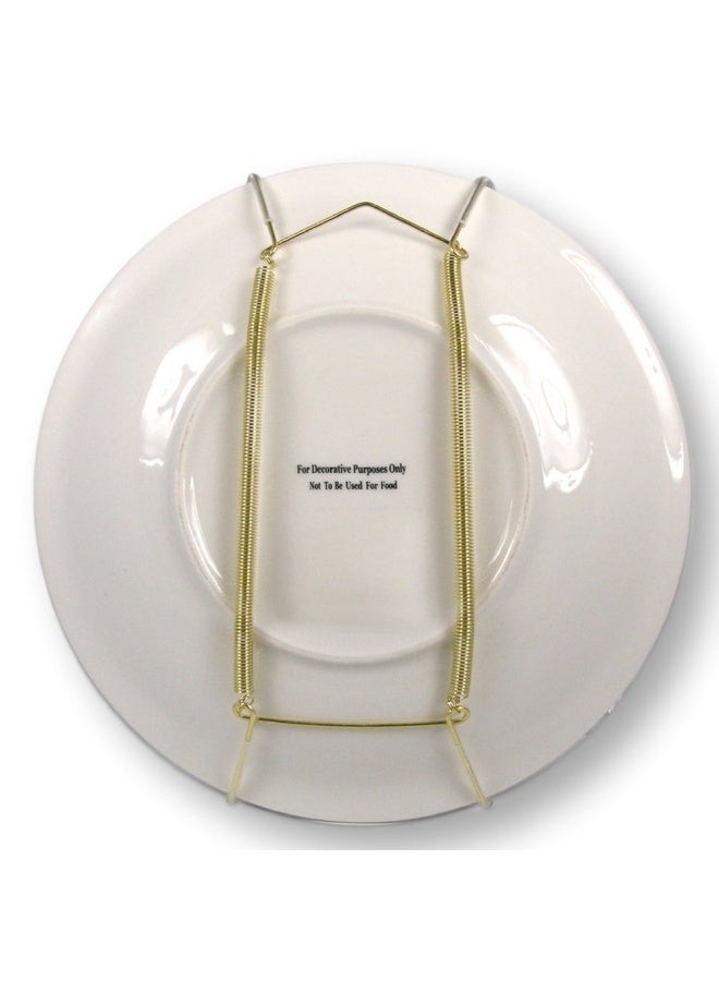 BANBERRY DESIGNS Banberry Designs Brass Vinyl Coated Plate Hanger 10 To 14 Inch Pack Of 4 Hangers - Plate Hangers For The Wall - Image 3