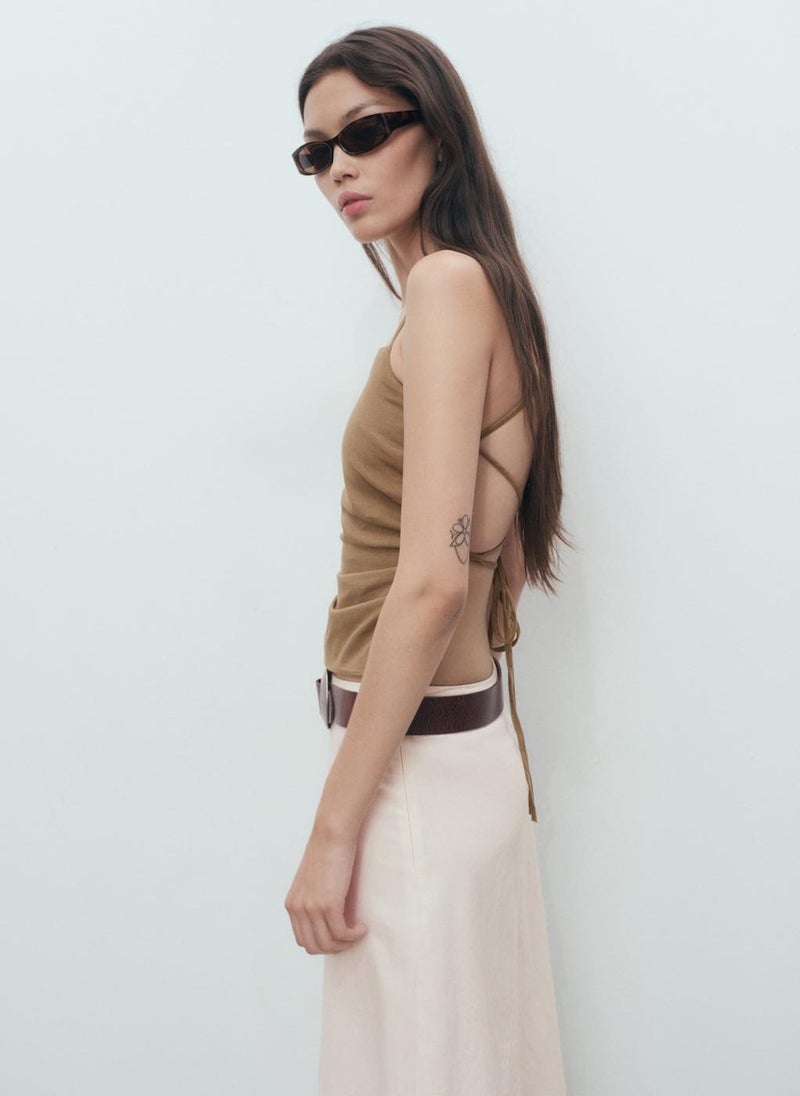 MANGO Open-Back Cotton Top  - Image 3