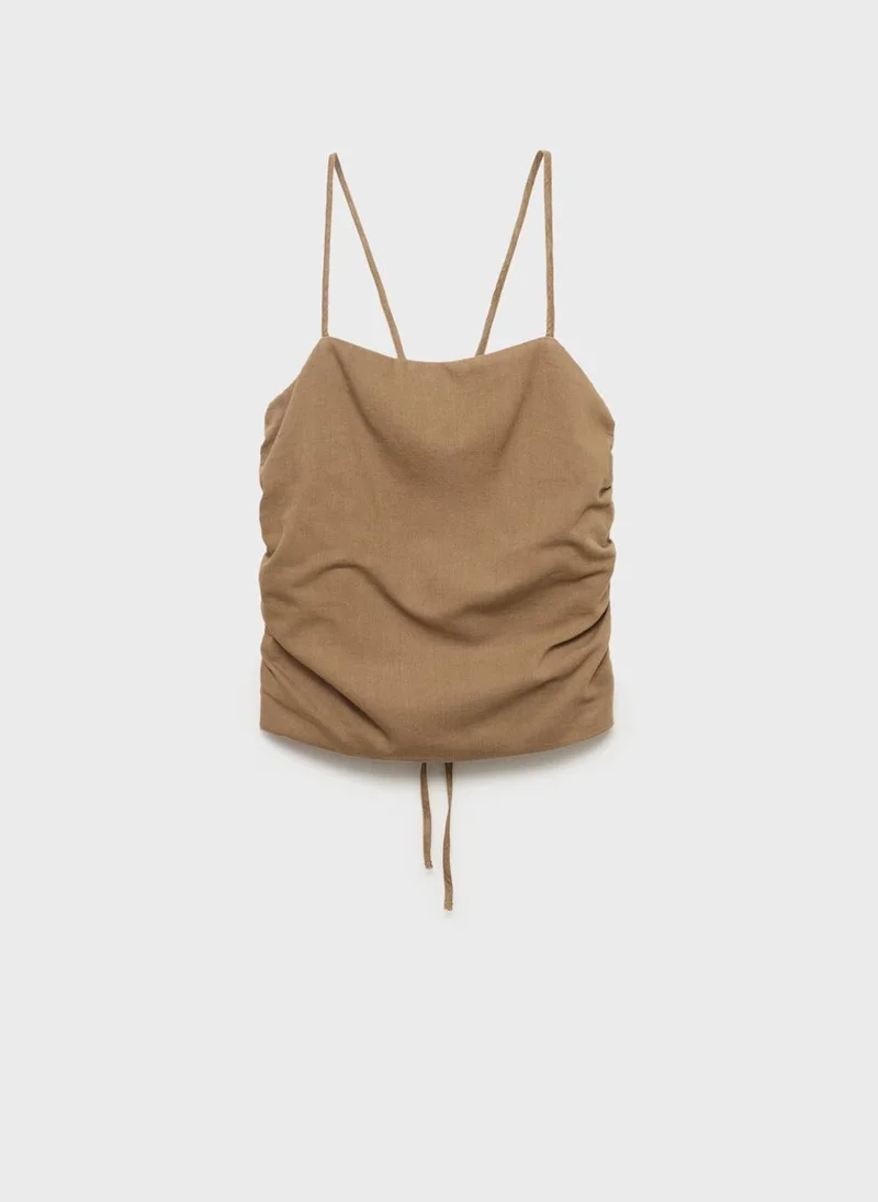 MANGO Open-Back Cotton Top