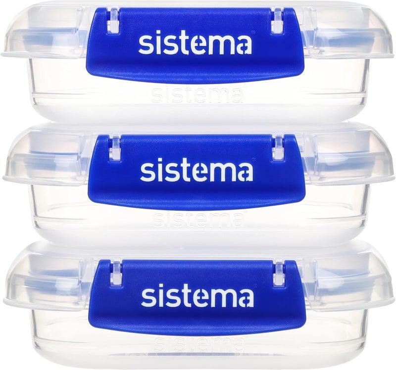 سيستيما مجموعة حاويات تخزين الطعام Sistema KLIP IT PLUS، سعة 180 مل، مكونة من 3 قطع محكمة الإغلاق، مانعة للتسرب، مشابك قفل سهلة، خالية من مادة BPA - Image 2