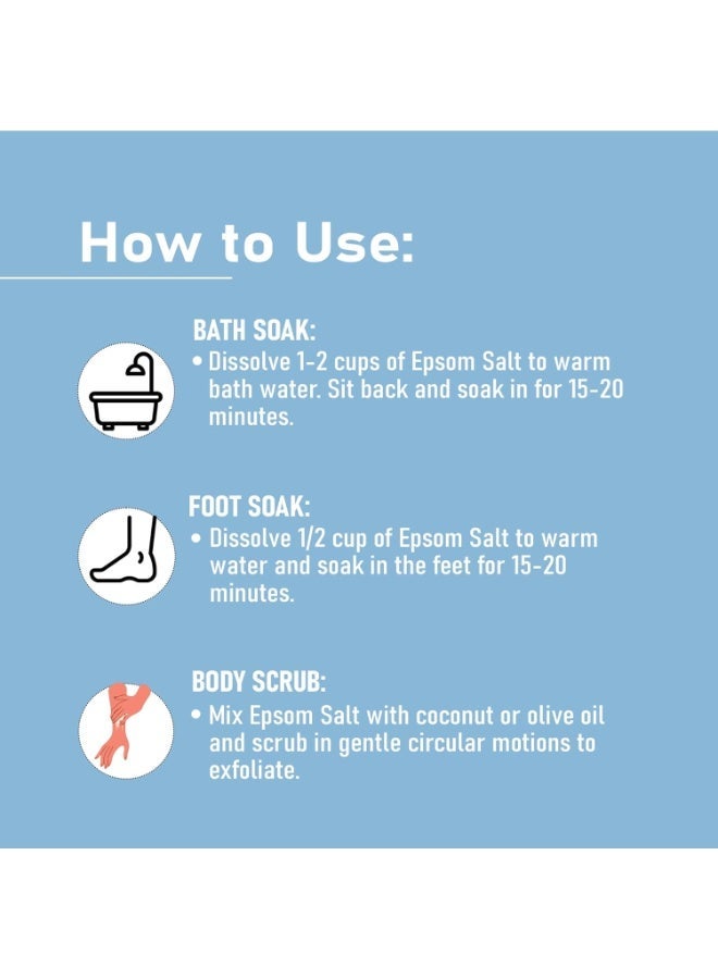 Mi Nature Epsom Salt| Certified USP Grade Epsom Bath Salt 500g(17.63oz) | Pure Magnesium Mineral for Bath Relaxation, Muscle Comfort & Plant Nourishment |Multipurpose Salt - Image 2