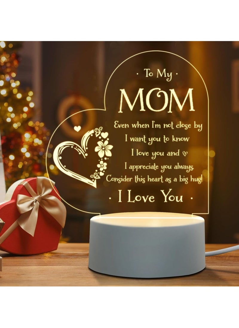 KASTWAVE Engraved Night Light for Mom - Perfect Birthday, Mother's Day, Valentine's Day Gift from Daughter or Son - Sentimental Night Lamp Present  - Image 1