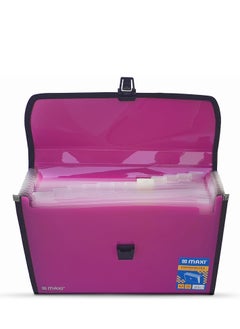 Maxi Maxi Expansion File 13 Grids Without Handle Pink 13 Pockets Expanding Folders Portable Accordion A4 Expandable Organizer  - Image 3