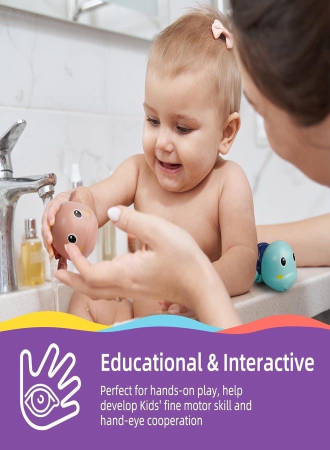 LiKee Bath Toys 3 Pack with 3 Colors | Cute Swimming Turtles Wind Up Toys for Baby Toddlers 1+ Year Old | Floating Bath & Pool Toys for Kids Age 1-3-5 | Baby Shower & Birthday Gift (Boys Girls) - Image 4