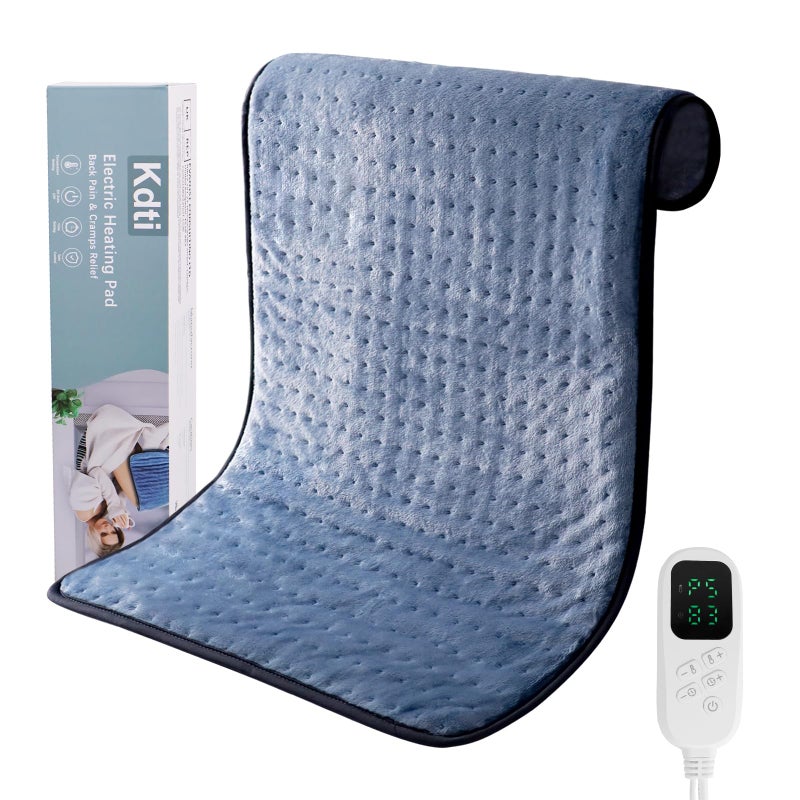 Kdti King Size Heating Pad (17""?32"") - Electric Heating Pad For Back Pain  Cramps Relief  6 Temperature Settings  Fast Heat  Auto Shut Off  Moist & Dry Heat Therapy  Machine Washable - Image 1