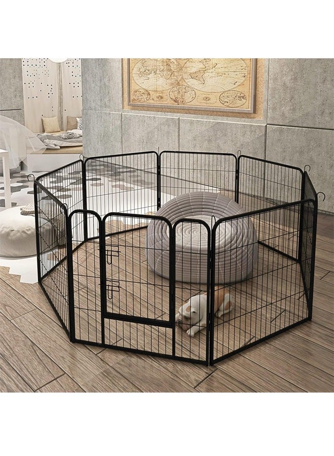 NKX Heavy Duty Luxury Open Foldable Pet Cage with and Door 8 piece of Fence - Image 4