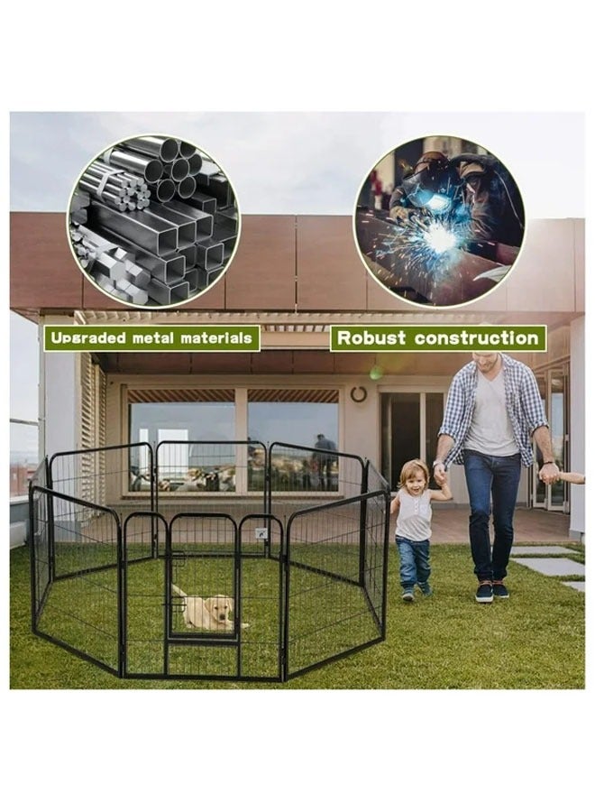 NKX Heavy Duty Luxury Open Foldable Pet Cage with and Door 8 piece of Fence - Image 5