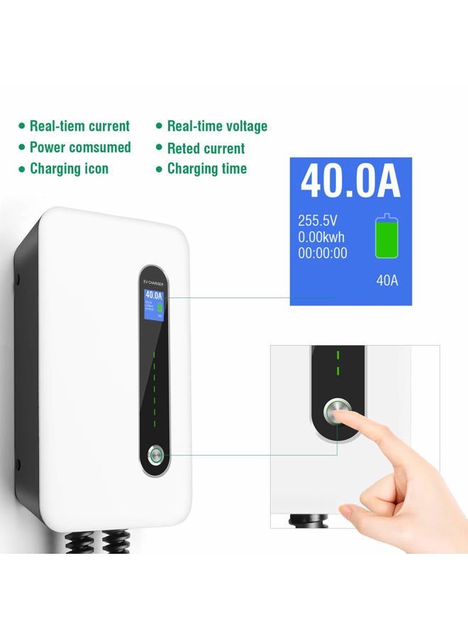 LEFANEV محطة شحن EV بقدرة 40A مستوى 2، 9.6KW NEMA14-50 لمحطة شحن السيارات الكهربائية والجديدة مع كابل شحن بطول 20 قدم - Image 2