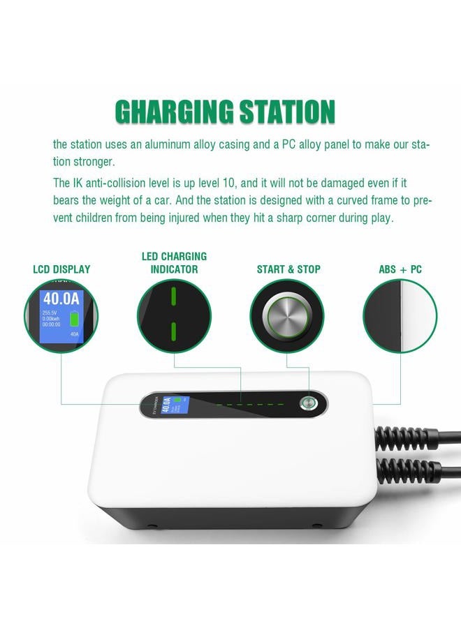 LEFANEV محطة شحن EV بقدرة 40A مستوى 2، 9.6KW NEMA14-50 لمحطة شحن السيارات الكهربائية والجديدة مع كابل شحن بطول 20 قدم - Image 3