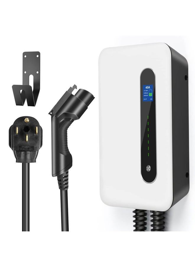 LEFANEV محطة شحن EV بقدرة 40A مستوى 2، 9.6KW NEMA14-50 لمحطة شحن السيارات الكهربائية والجديدة مع كابل شحن بطول 20 قدم - Image 1