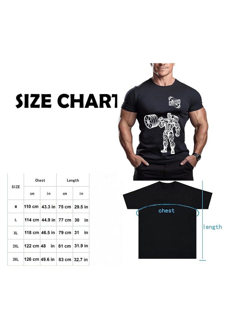 ALCOACH Men's Oversize T-shirt - ALCOACH - NEVER GIVE UP  Printed for exercise, gym and bodybuilding  - Image 4