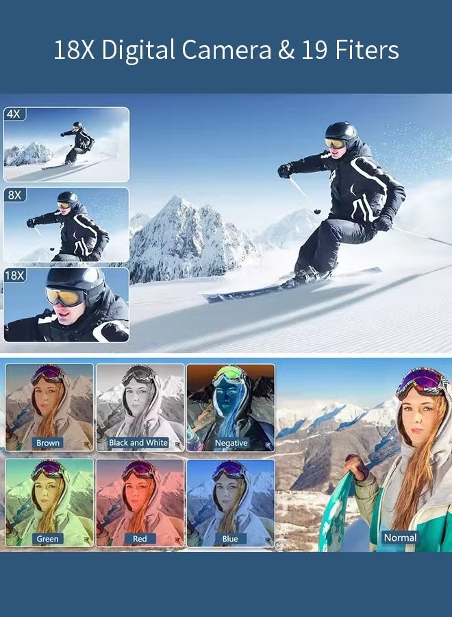 ZONBON 5K Digital Camera, 75MP Camera Digital for Photography, Point and Shoot Camara with 64GB Micro SD Card, 18X Digital Camera with 3" 180° Flip Screen, Vlogging Camera for Beginner Gift, Wide Angle & Macro Lens - Image 5