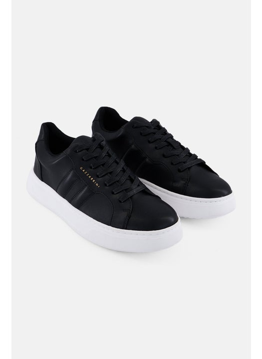 Men Lace Up Causal Sneakers, Black