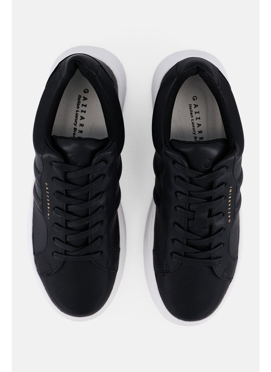 Gazzarrini Men Lace Up Causal Sneakers, Black  - Image 3