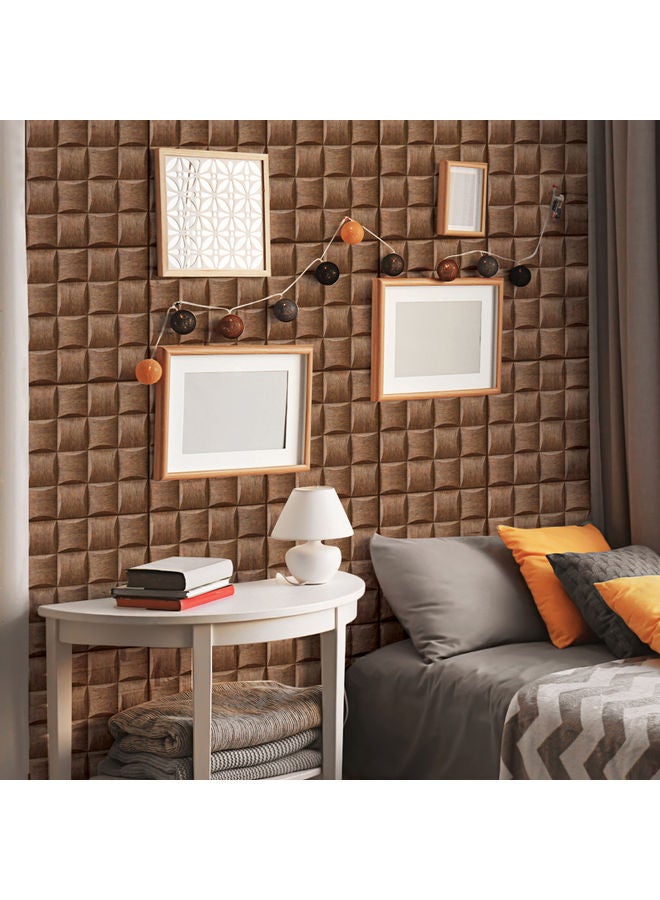 ورق جدران ذاتي اللصق مضاد للماء وقابل للإزالة بني 32.00x3.00x32.00سم - Image 5