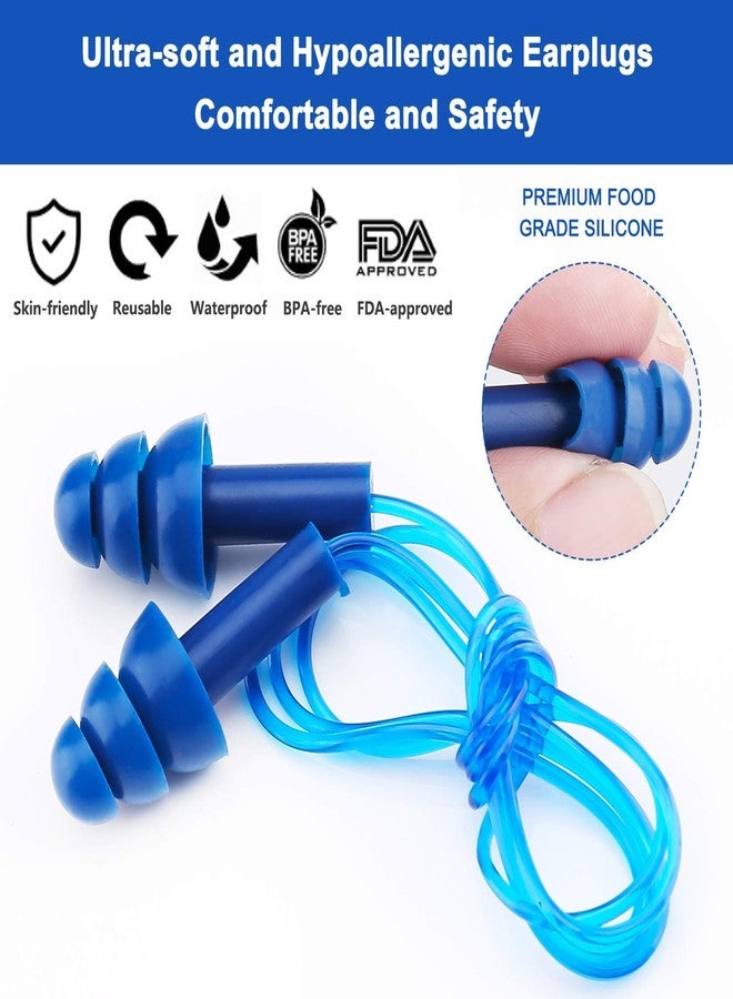 Becheln Reusable Silicone Earplugs for Sleeping - 3 Pairs Waterproof Hypoallergenic Noise Reduction Ear Plugs for Swimming, Concerts, Snoring with Storage Bag - Image 2