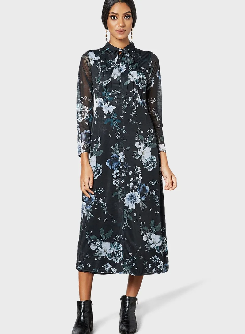 SIVVI for HANIYA Floral Print Midi Dress