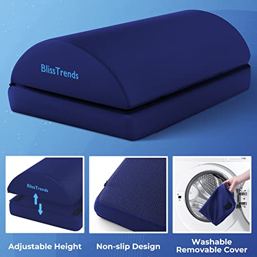 BlissTrends Foot Rest for Under Desk at Work-Versatile Foot Stool with Washable Cover-Comfortable Footrest with 2 Adjustable Heights for Car,Home and Office to Relieve Back,Lumbar,Knee Pain-Blue - Image 4
