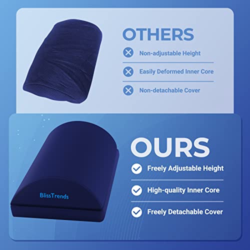 BlissTrends Foot Rest for Under Desk at Work-Versatile Foot Stool with Washable Cover-Comfortable Footrest with 2 Adjustable Heights for Car,Home and Office to Relieve Back,Lumbar,Knee Pain-Blue - Image 5