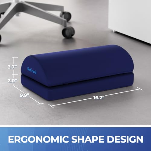 BlissTrends Foot Rest for Under Desk at Work-Versatile Foot Stool with Washable Cover-Comfortable Footrest with 2 Adjustable Heights for Car,Home and Office to Relieve Back,Lumbar,Knee Pain-Blue - Image 3