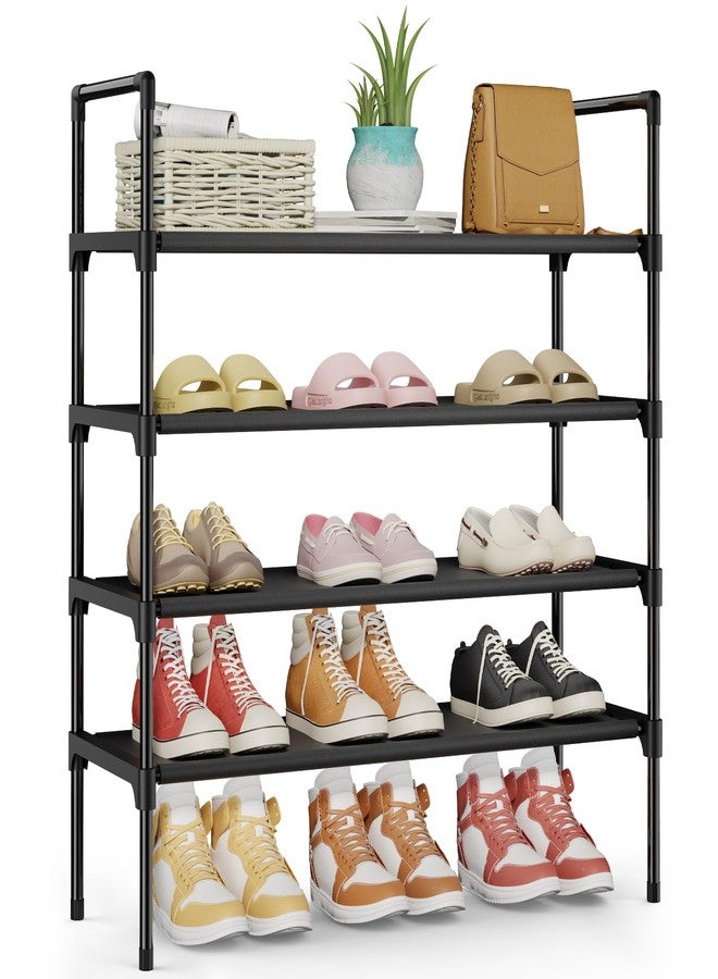 Kitsure Shoe Rack - 4-Tier Shoe Organizer, Shoe Rack for Closet, Entryway, Bedroom, Easy- Assembly Storage Shelf with Side Handles, 27.6" x 11.8" x 34.6", Black - Image 1