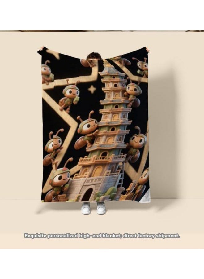 عام بطانية رقيقة من الفانيلا الكرتونية للأطفال أو الطلاب (دافئة ومريحة ومناسبة للنوم والألعاب) 100 سم * 150 سم - 735 - Image 3